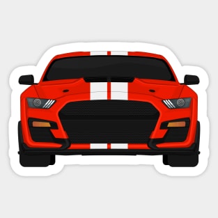 Shelby GT500 2020 Race-Red + White Stripes Sticker